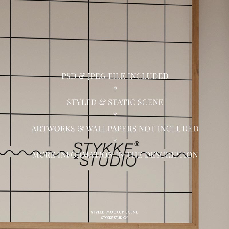 Gallery Wall Frame Mockup | Wooden Seat 2