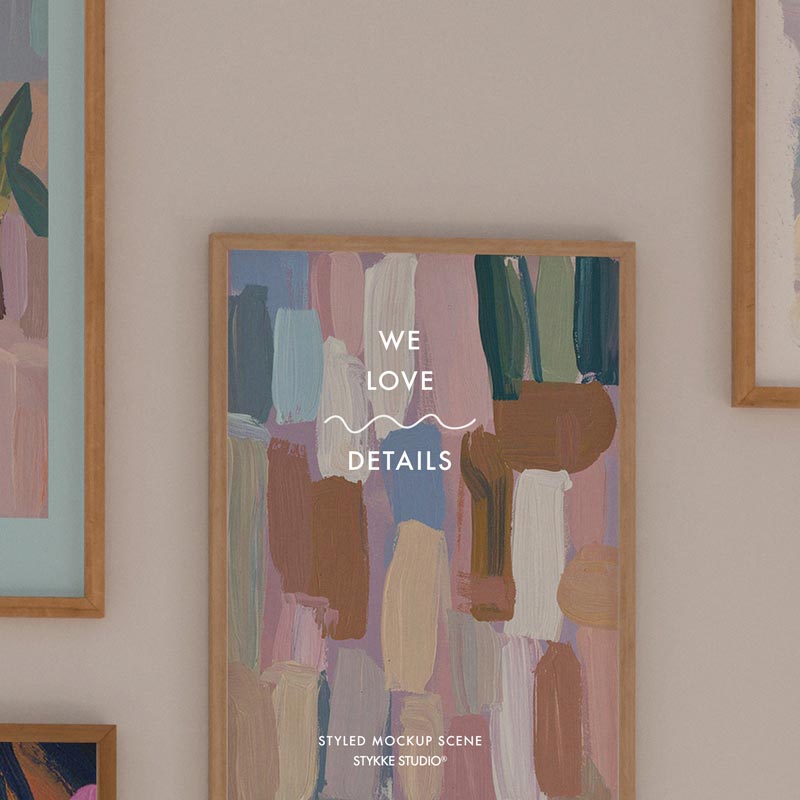 Gallery Wall Frame Mockup | Wooden 2