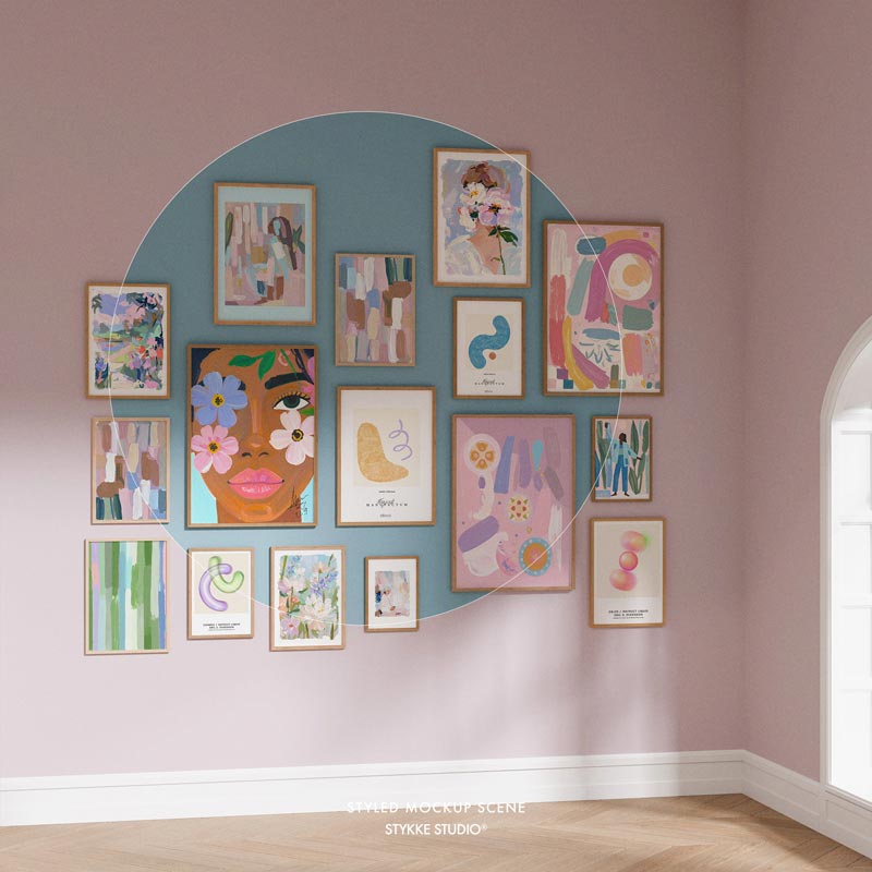 Gallery Wall Frame Mockup | Wooden 2