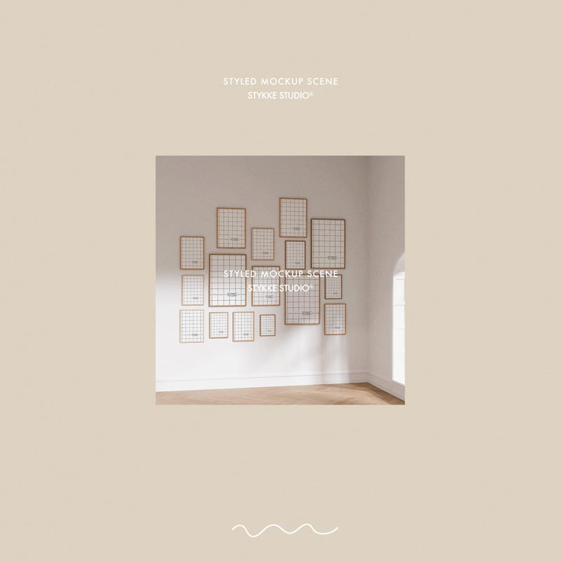 Gallery Wall Frame Mockup | Wooden 2