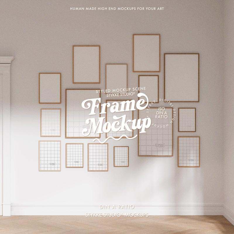 Gallery Wall Frame Mockup | Wooden 1