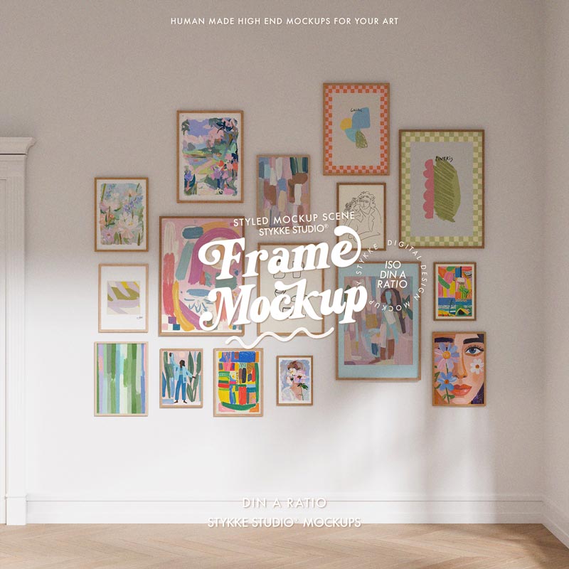 Gallery Wall Frame Mockup | Wooden 1