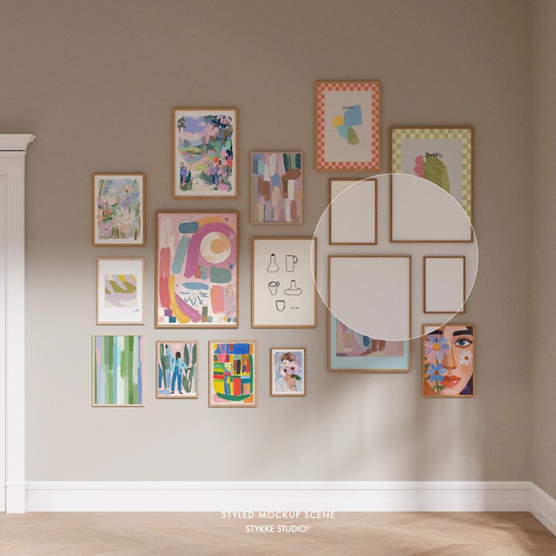 Gallery Wall Frame Mockup | Wooden 1