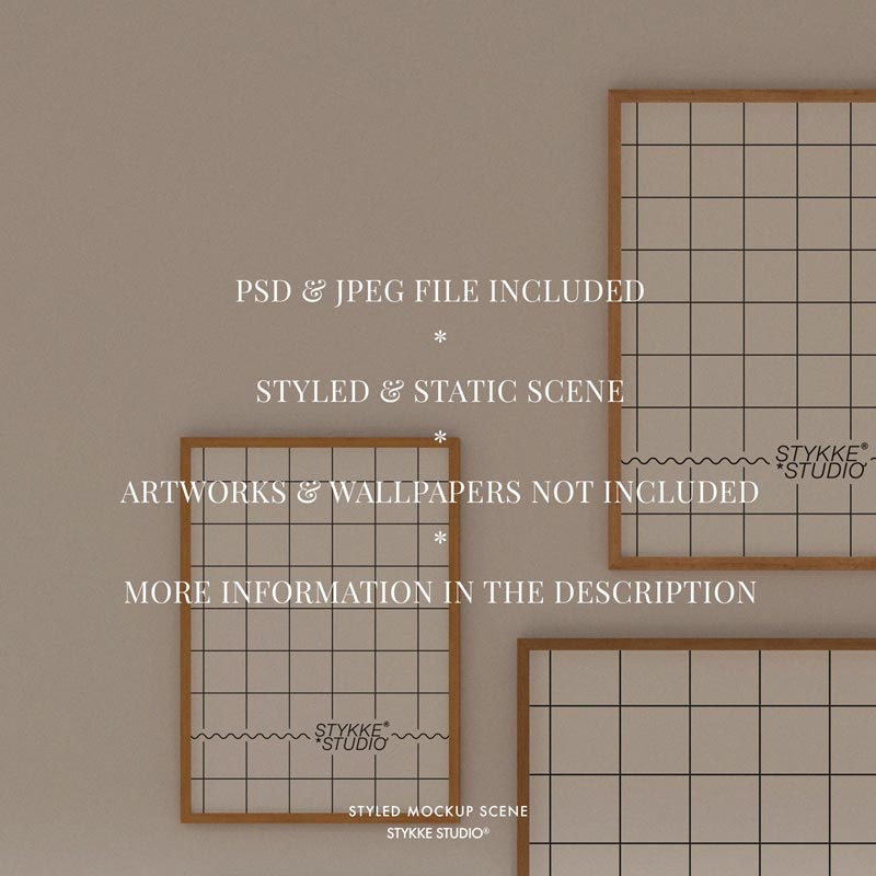 Gallery Wall Frame Mockup | Wooden 1