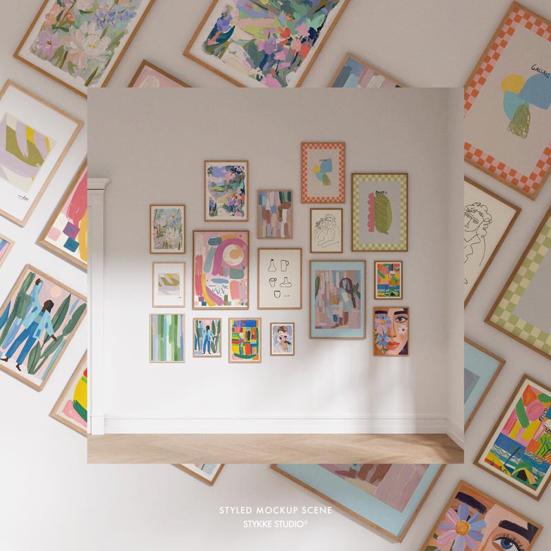 Gallery Wall Frame Mockup | Wooden 1