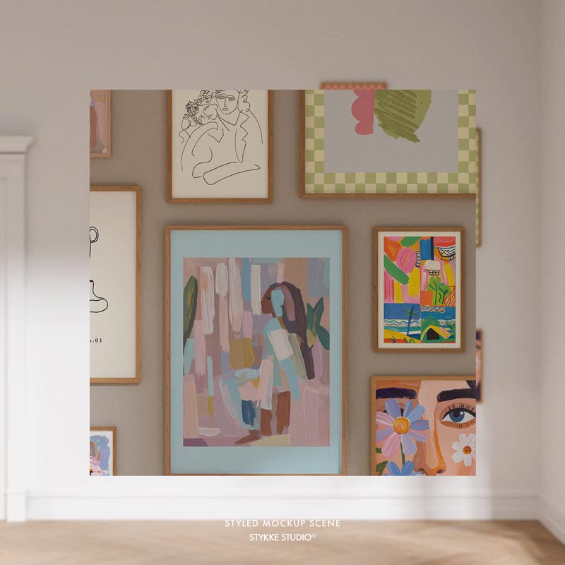 Gallery Wall Frame Mockup | Wooden 1