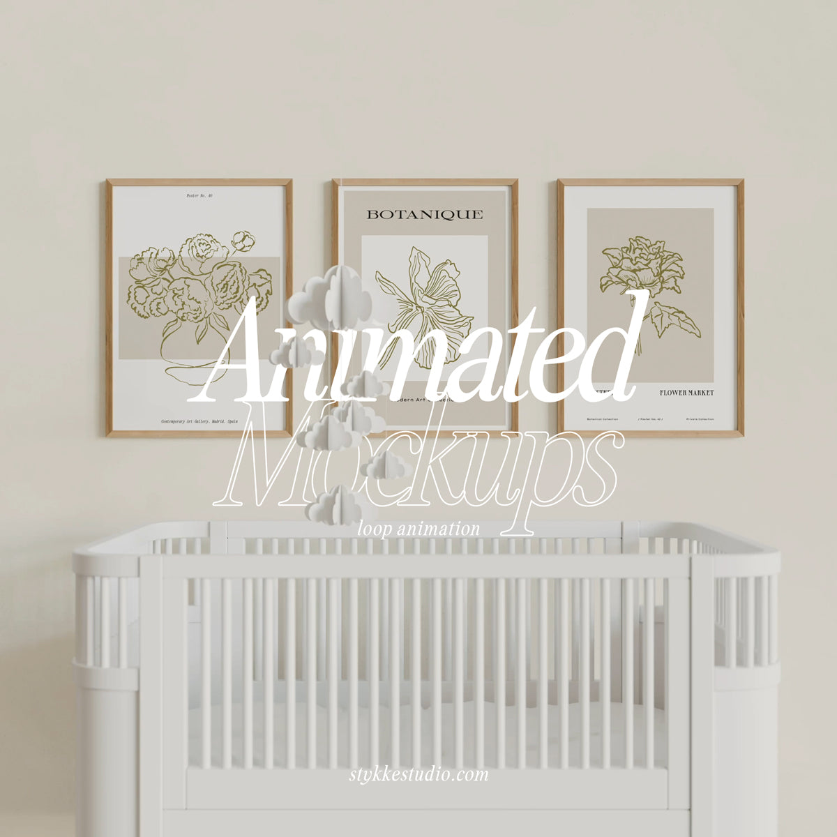 Animated Mockup | Minimalist Nursery Trio 02