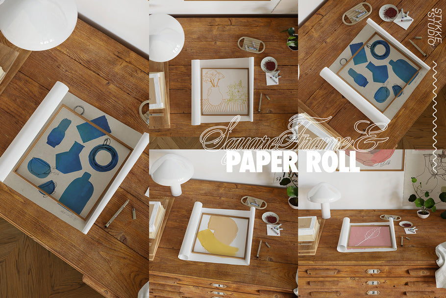 Set of 3 Paper Roll Showcase Mockup Graphic by Rami's design