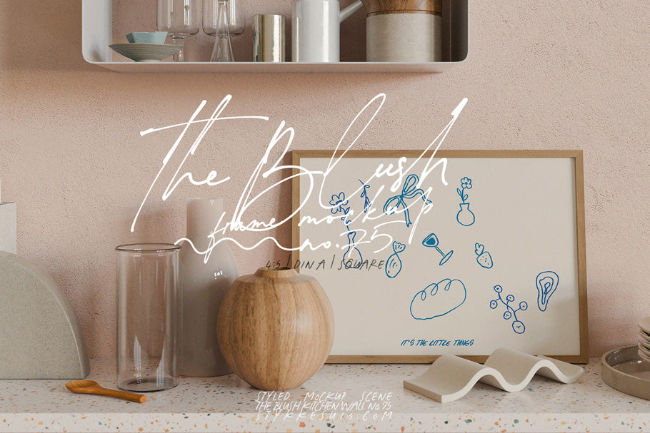 The Blush Kitchen Wall NO. 75 | Frame Mockup Set