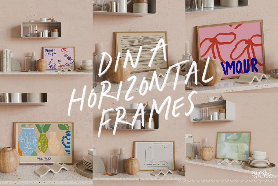 The Blush Kitchen Wall NO. 75 | Frame Mockup Set