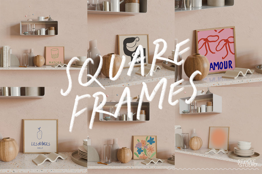 The Blush Kitchen Wall NO. 75 | Frame Mockup Set