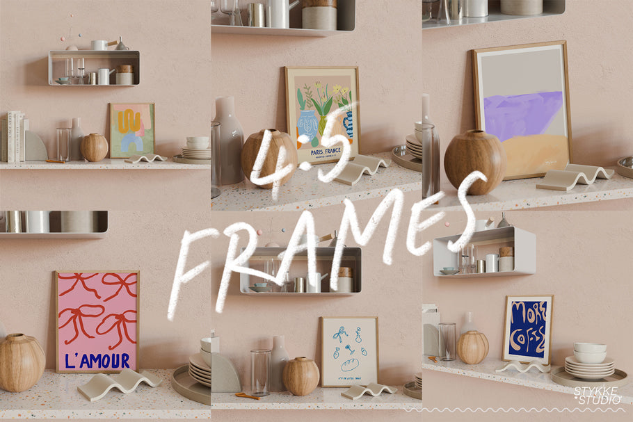 The Blush Kitchen Wall NO. 75 | Frame Mockup Set