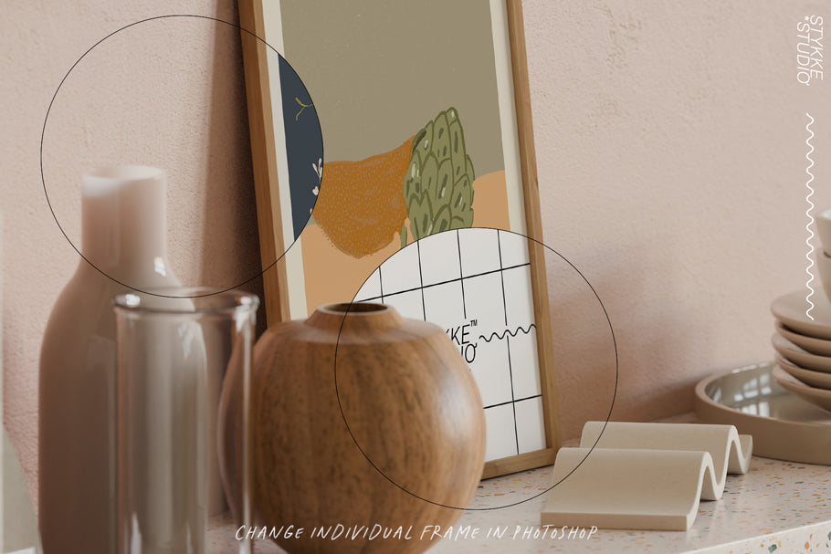 The Blush Kitchen Wall NO. 75 | Frame Mockup Set