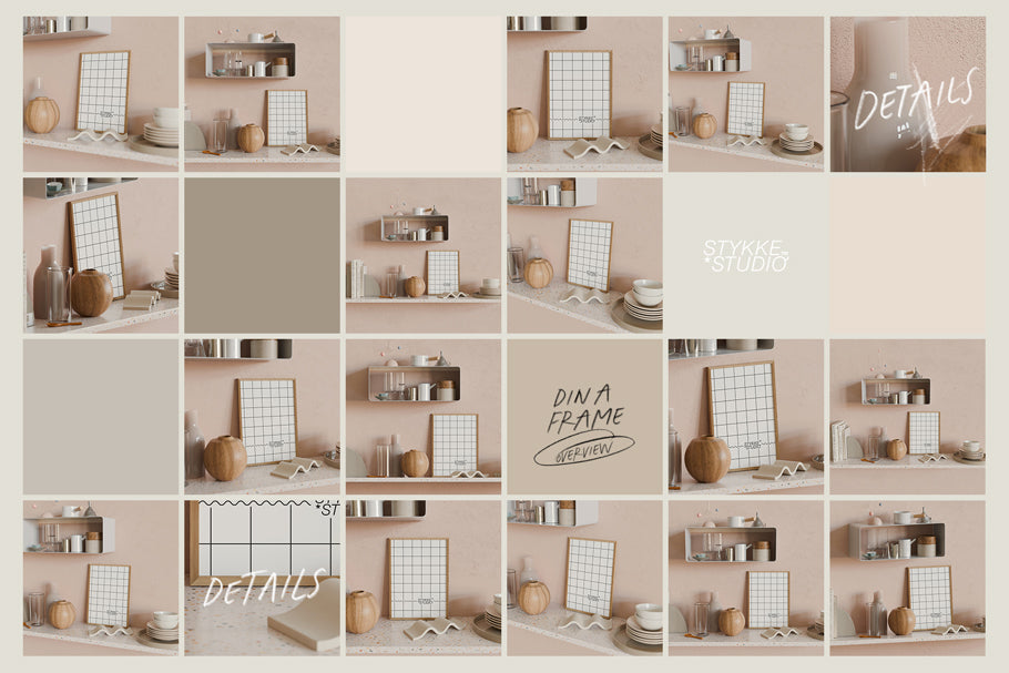 The Blush Kitchen Wall NO. 75 | Frame Mockup Set