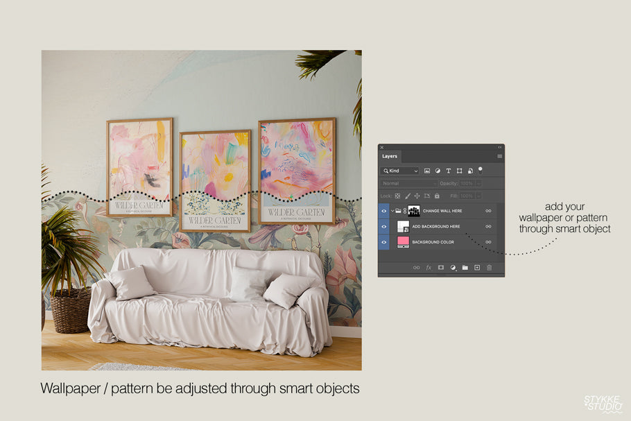 Frame Gallery Wall Mockup Mix | STYKKE STUDIO™ BASICS