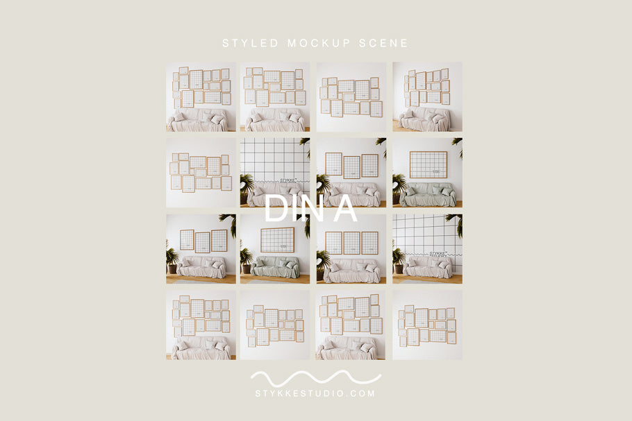 Frame Gallery Wall Mockup Mix | STYKKE STUDIO™ BASICS