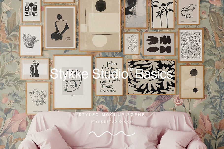 Frame Gallery Wall Mockup Mix | STYKKE STUDIO™ BASICS