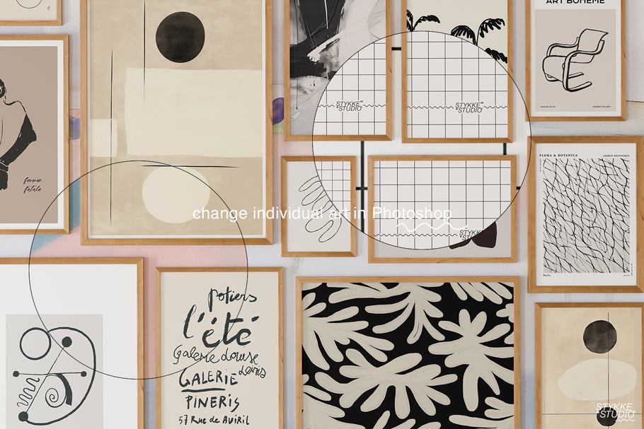 Frame Gallery Wall Mockup Mix | STYKKE STUDIO™ BASICS