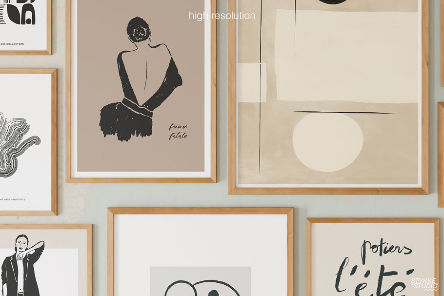 Frame Gallery Wall Mockup Mix | STYKKE STUDIO™ BASICS