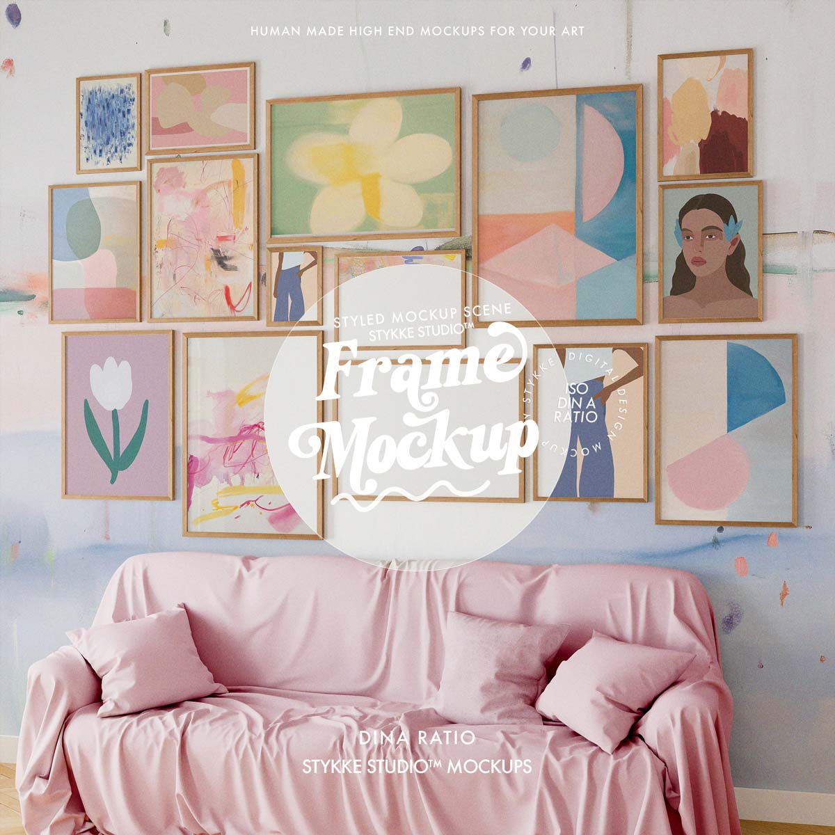 Gallery Wall Frame Mockup | Linen Cover 2