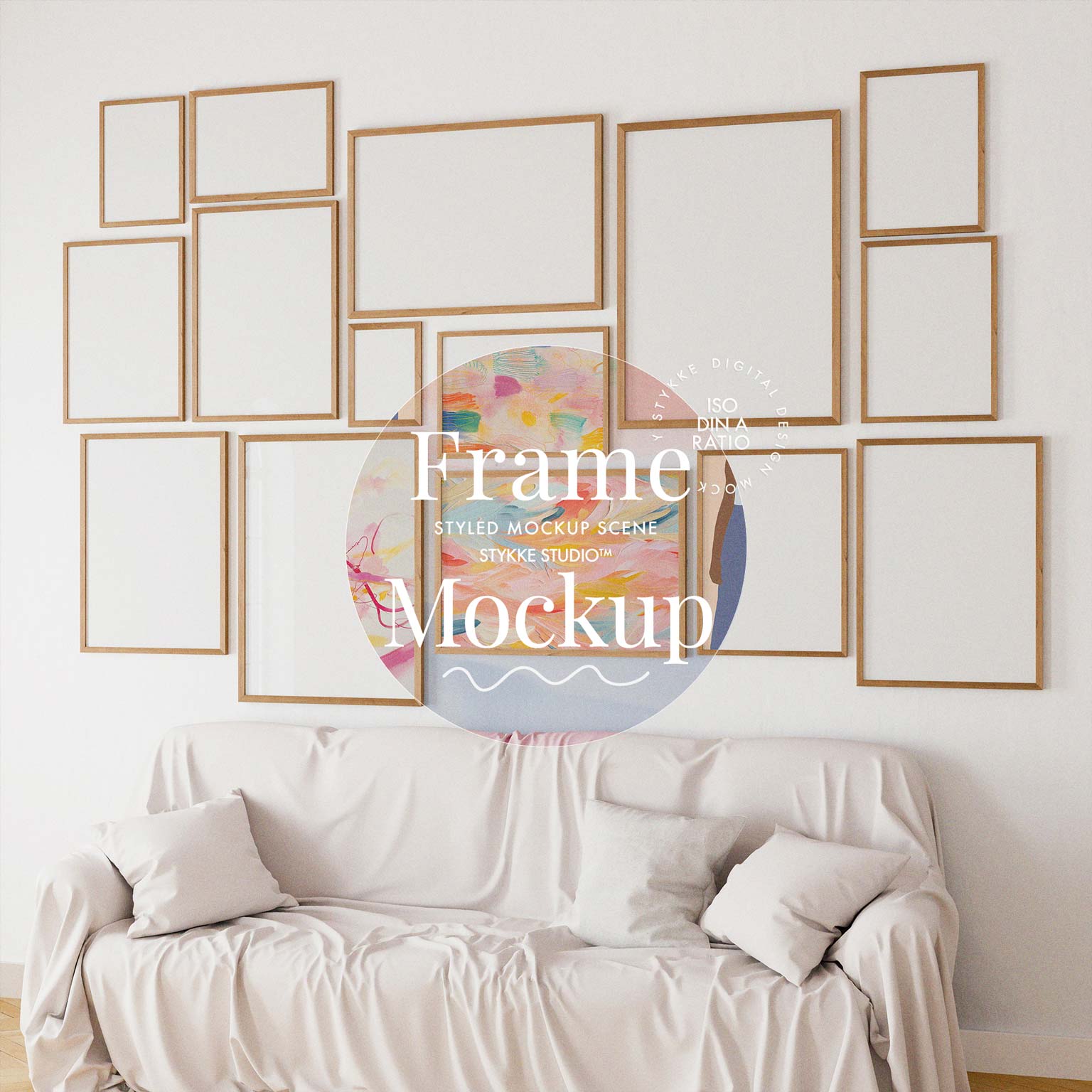 Gallery Wall Frame Mockup | Linen Cover 2