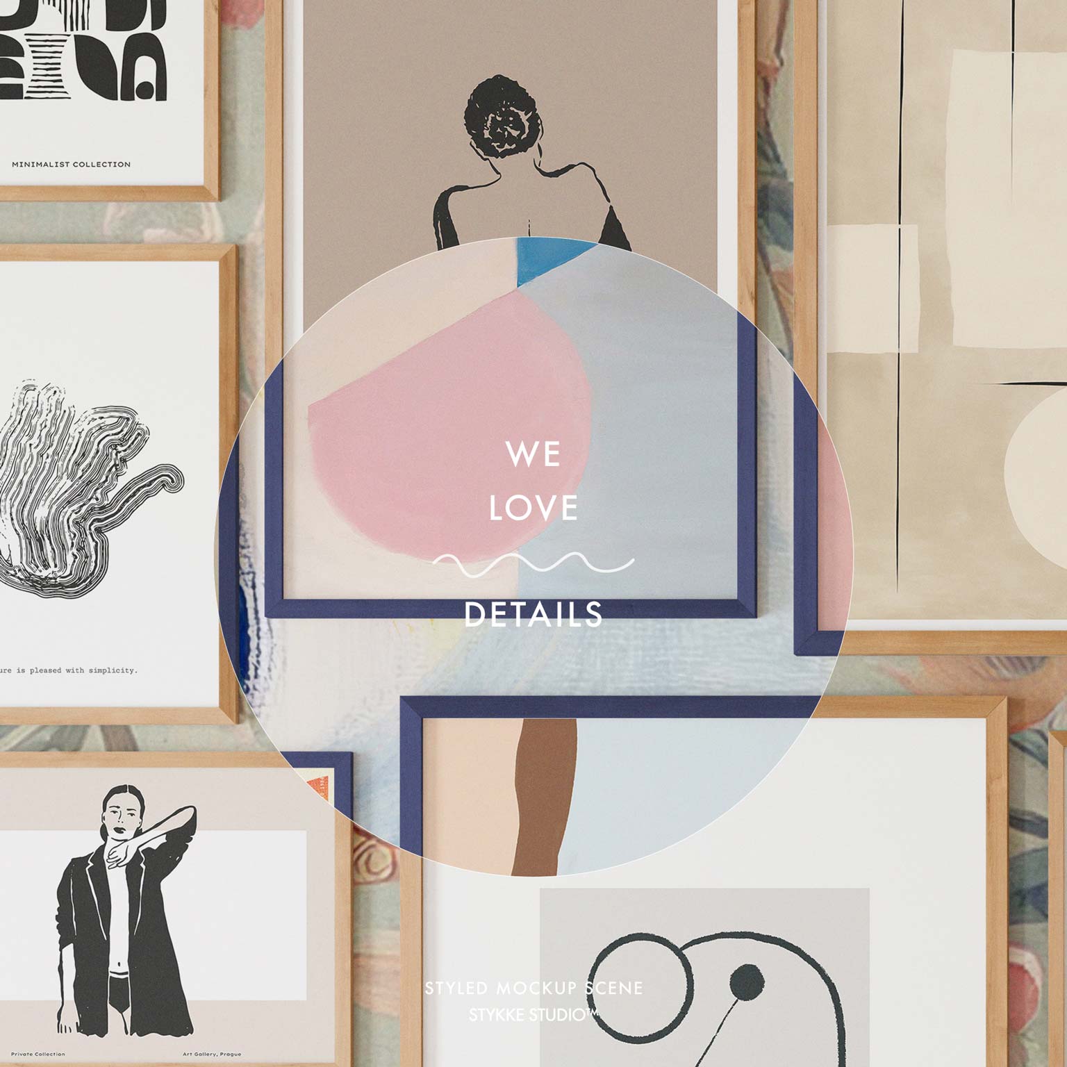 Gallery Wall Frame Mockup | Linen Cover 3