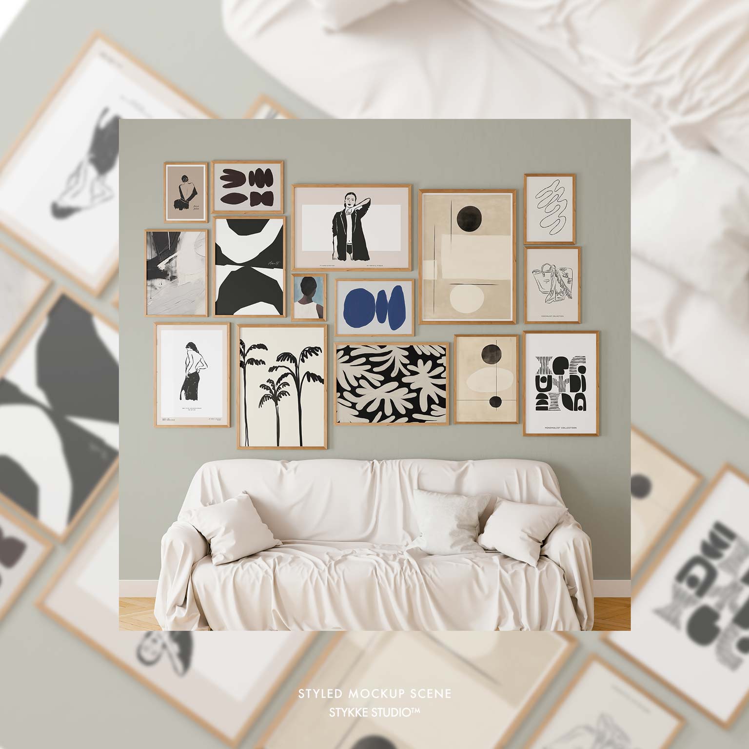 Gallery Wall Frame Mockup | Linen Cover 1