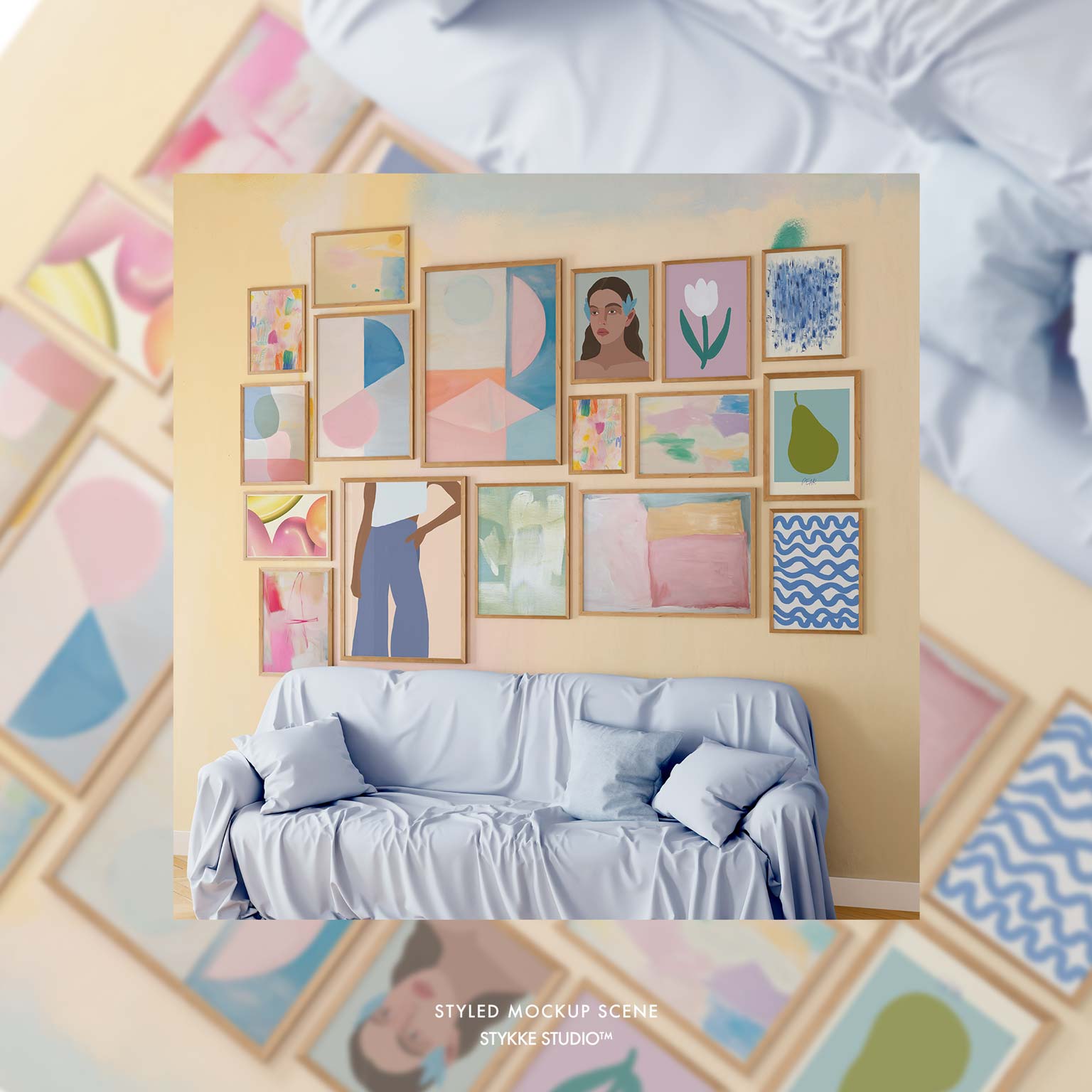 Gallery Wall Frame Mockup | Linen Cover 4
