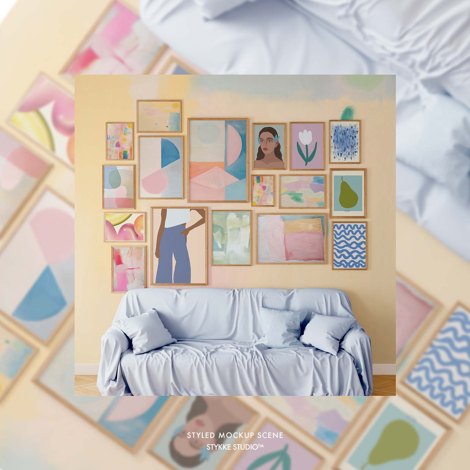 Gallery Wall Frame Mockup | Linen Cover 3