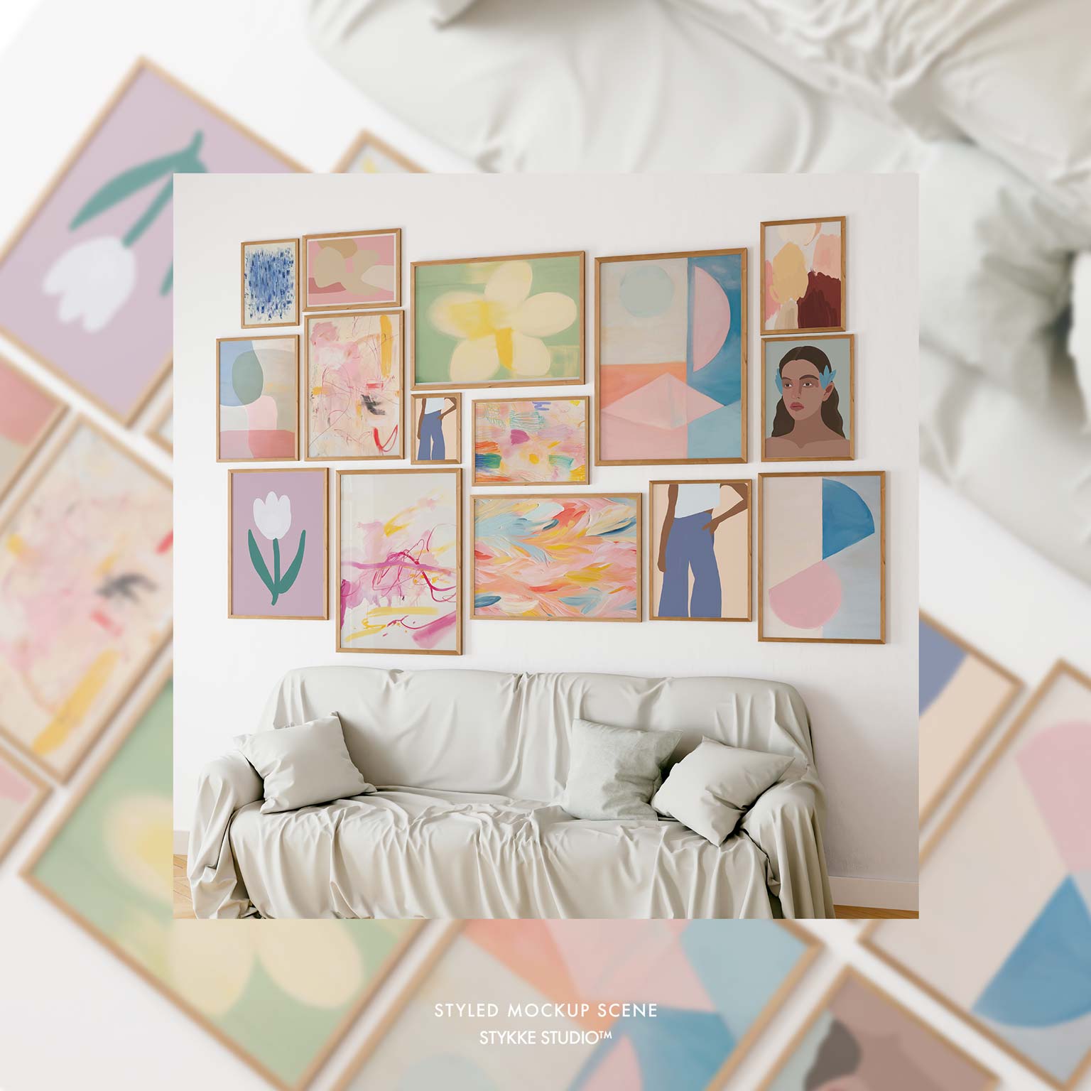 Gallery Wall Frame Mockup | Linen Cover 2