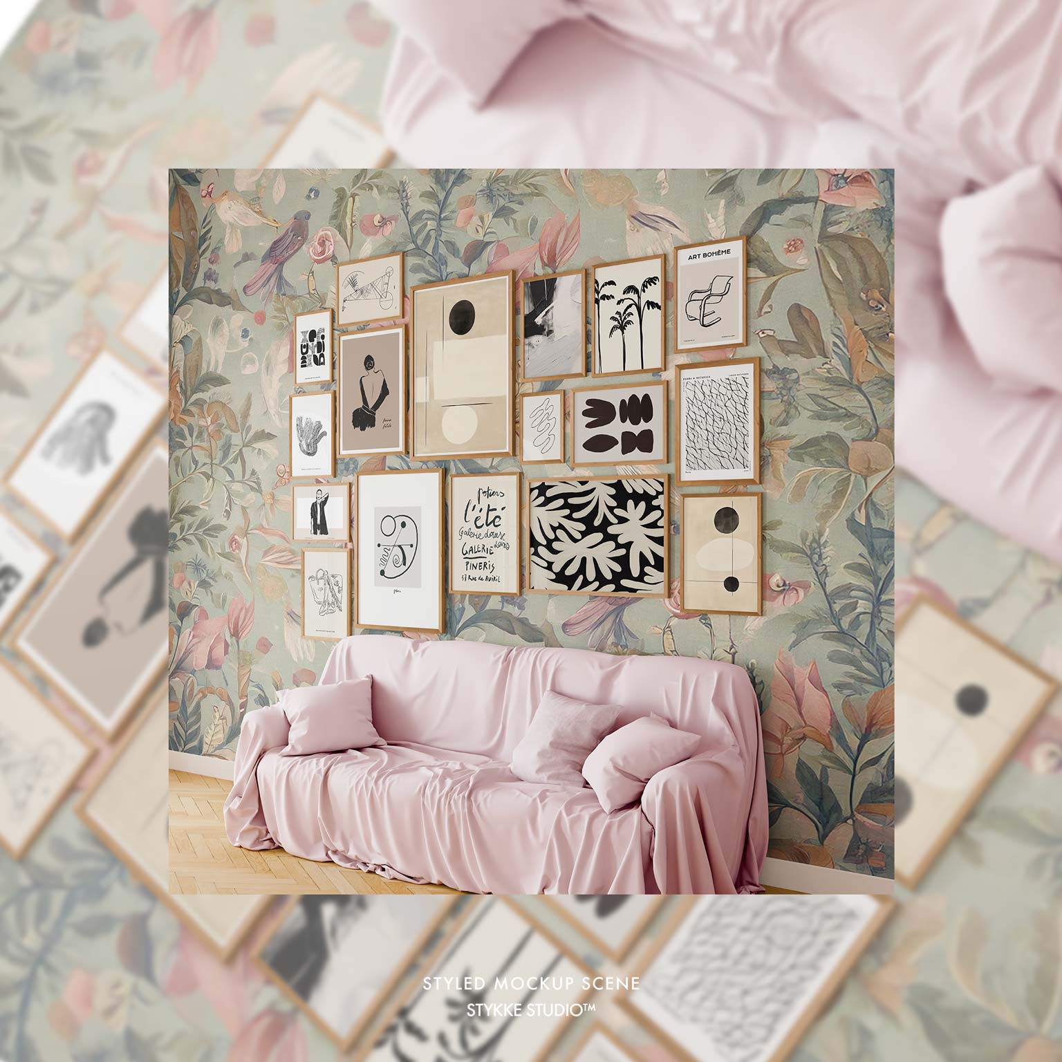 Gallery Wall Frame Mockup | Linen Cover 5