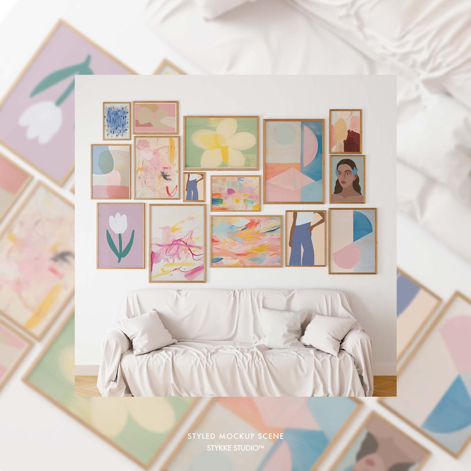 Gallery Wall Frame Mockup | Linen Cover 1