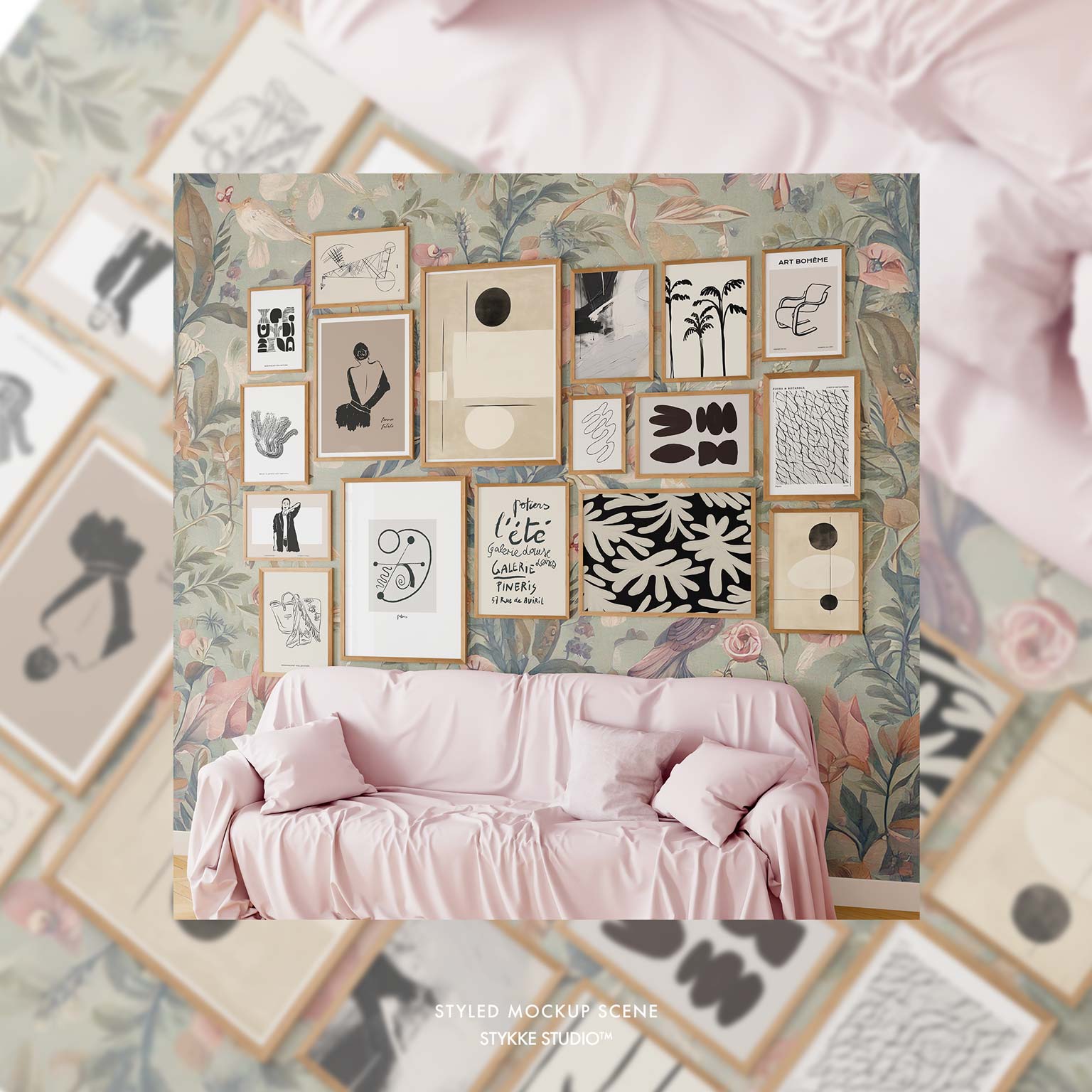Gallery Wall Frame Mockup | Linen Cover 4