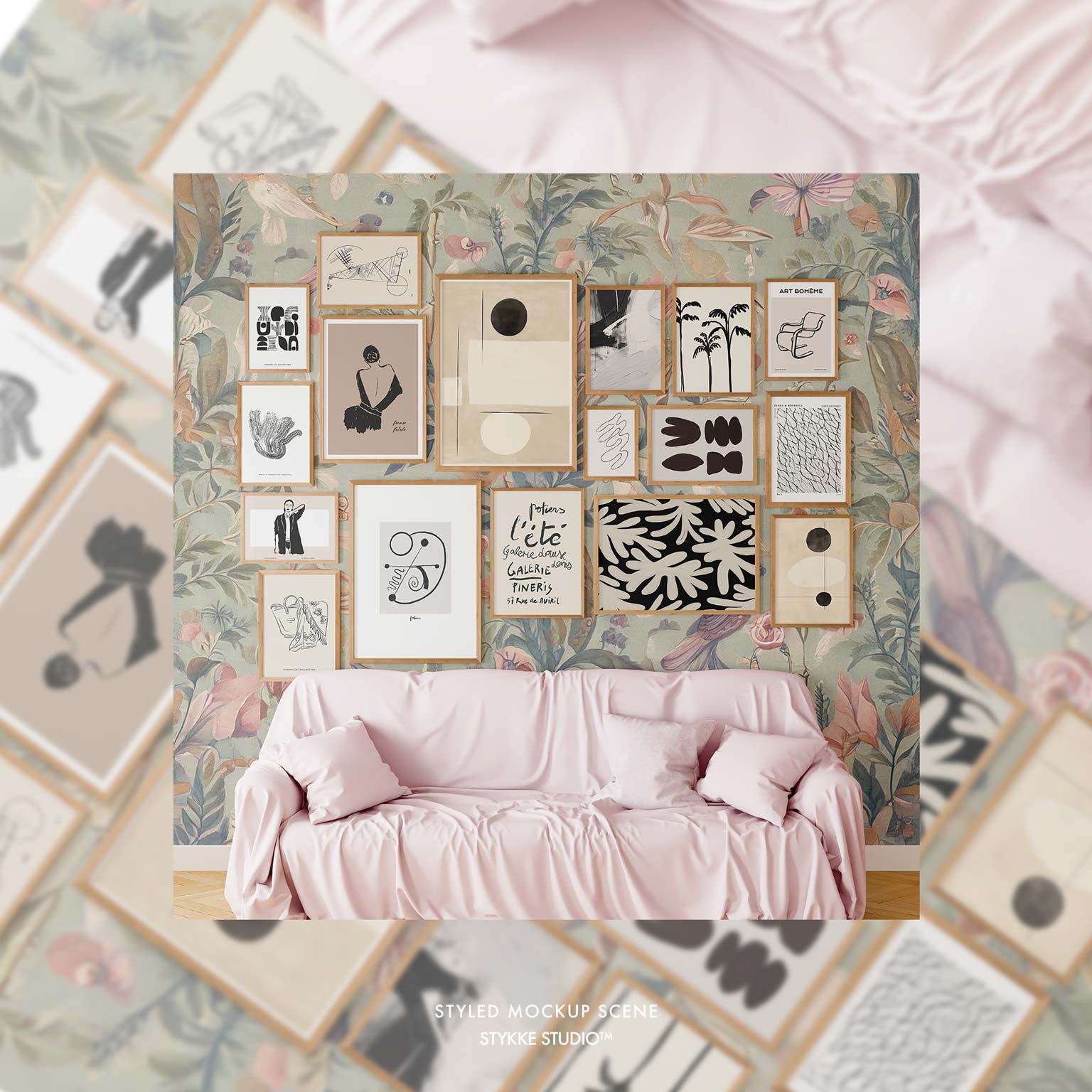 Gallery Wall Frame Mockup | Linen Cover 3