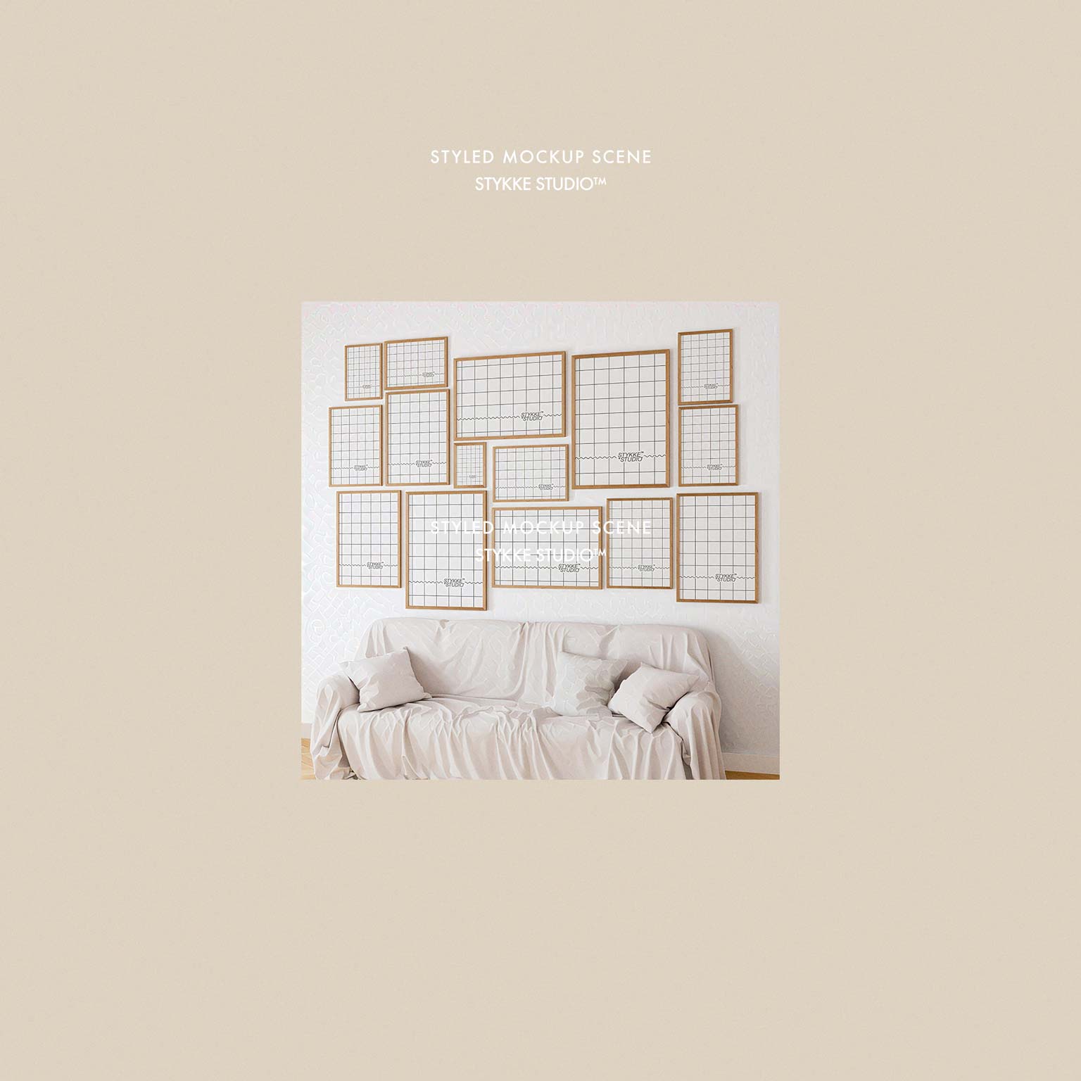 Gallery Wall Frame Mockup | Linen Cover 2