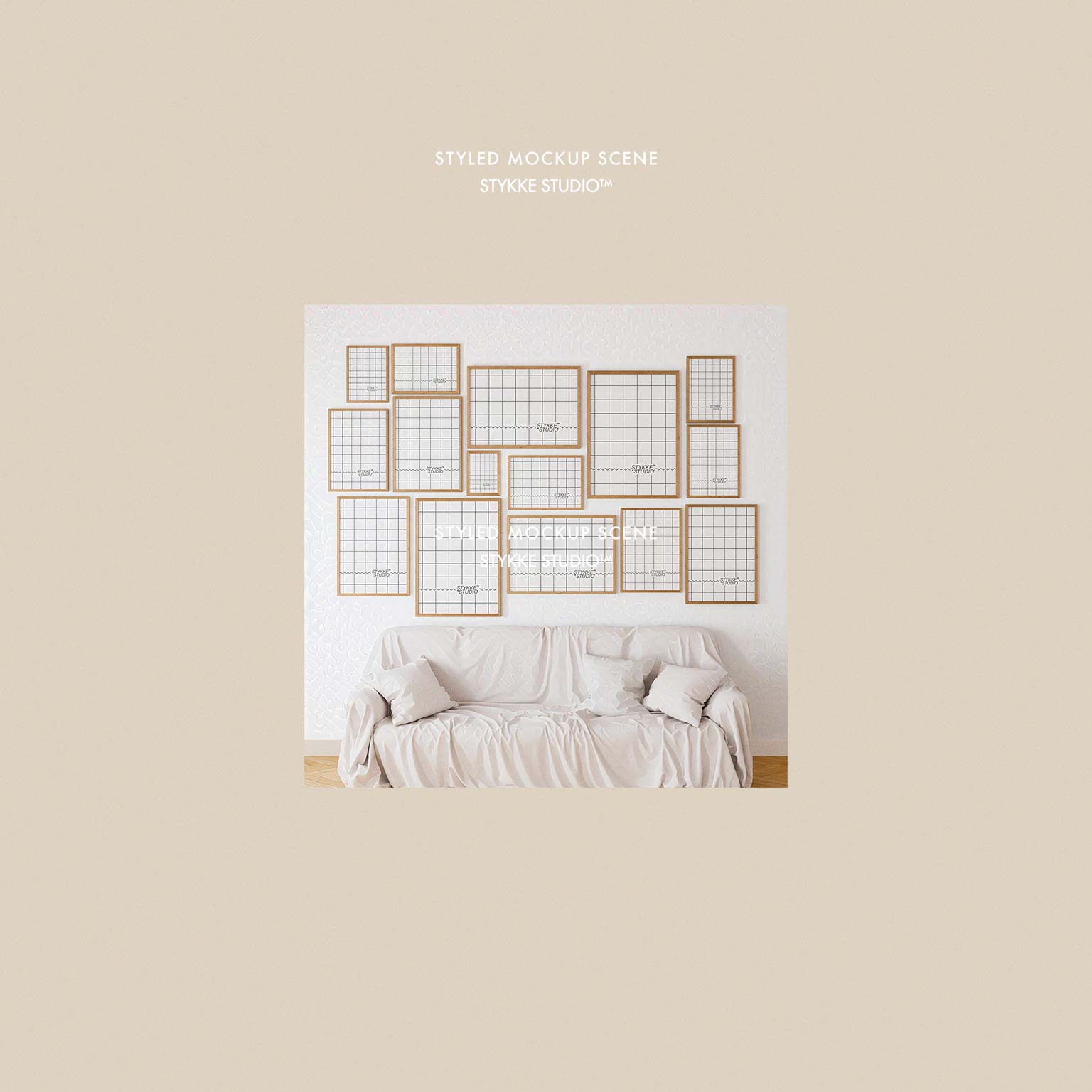 Gallery Wall Frame Mockup | Linen Cover 1