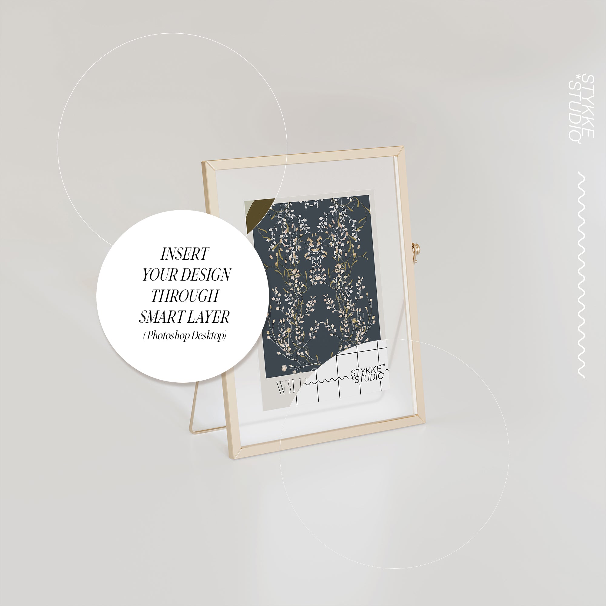 Framed Card Mockup | Gold & Glass Mockup 04