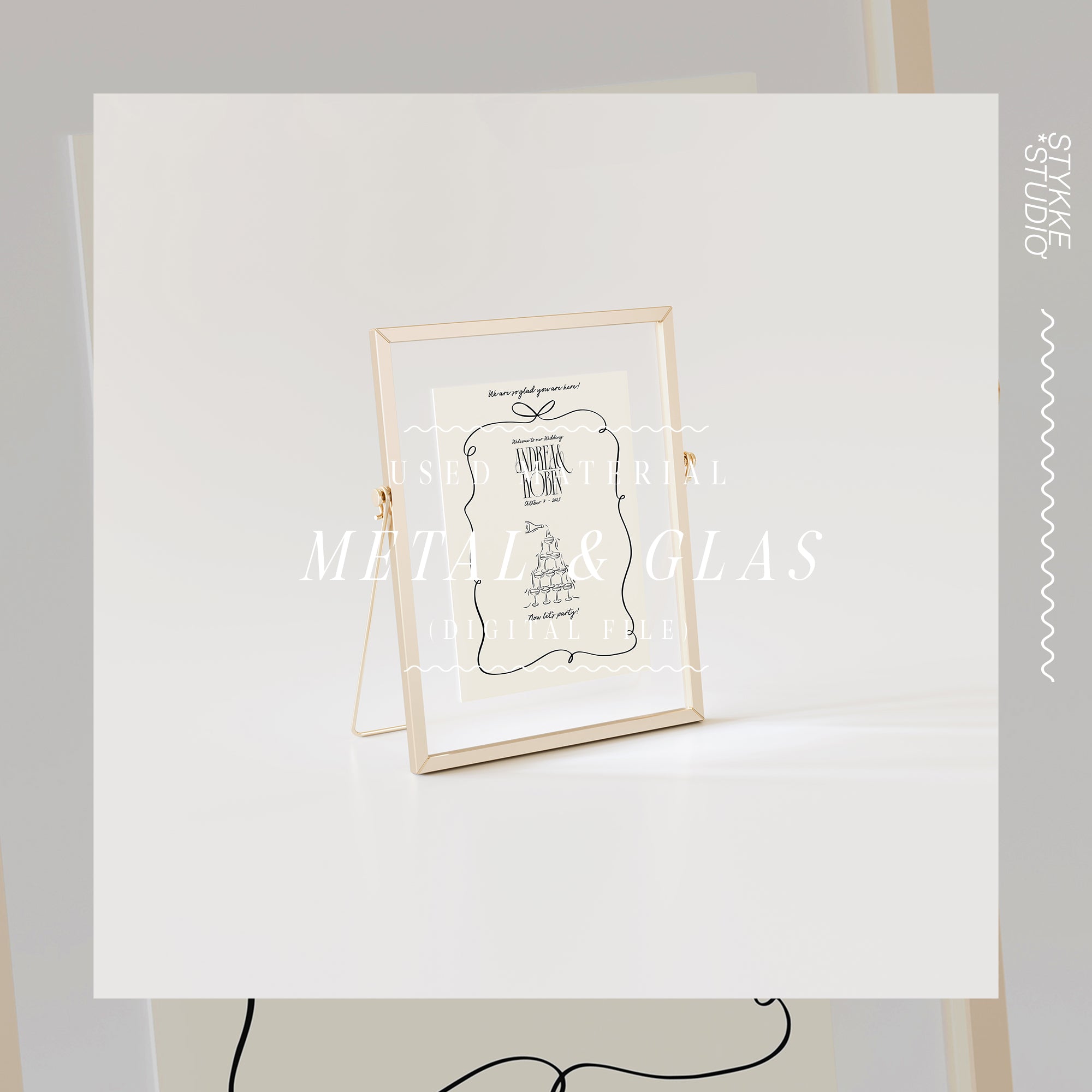 Framed Card Mockup | Gold & Glass Mockup 05