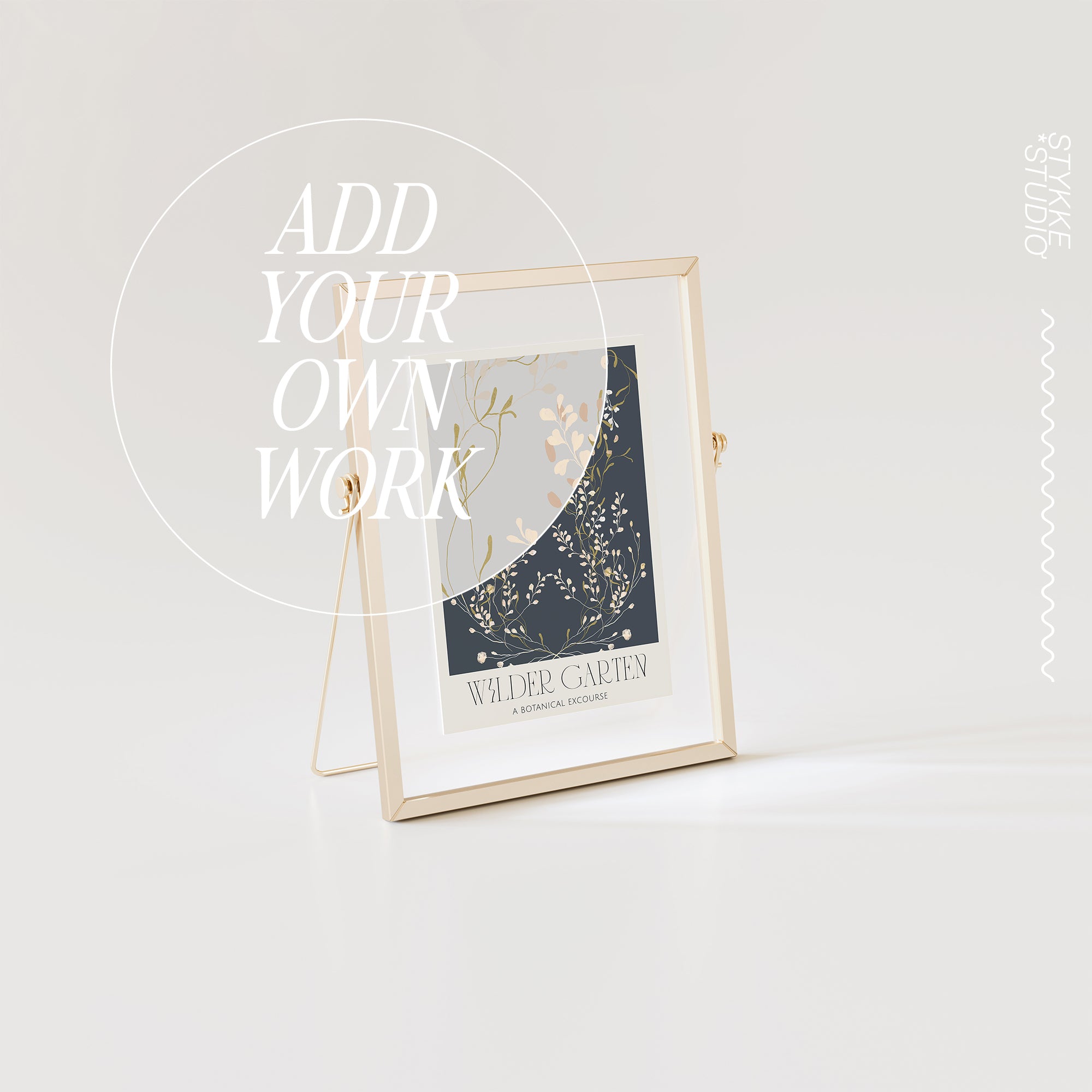 Framed Card Mockup | Gold & Glass Mockup 05