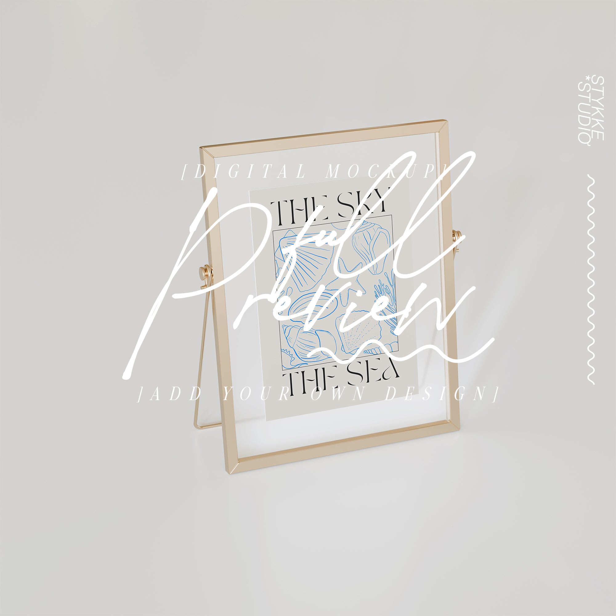 Framed Card Mockup | Gold & Glass Mockup 03