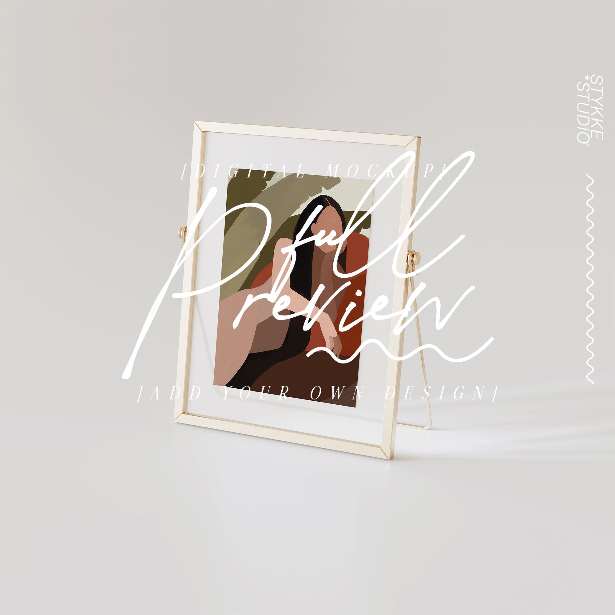 Framed Card Mockup | Gold & Glass Mockup 06