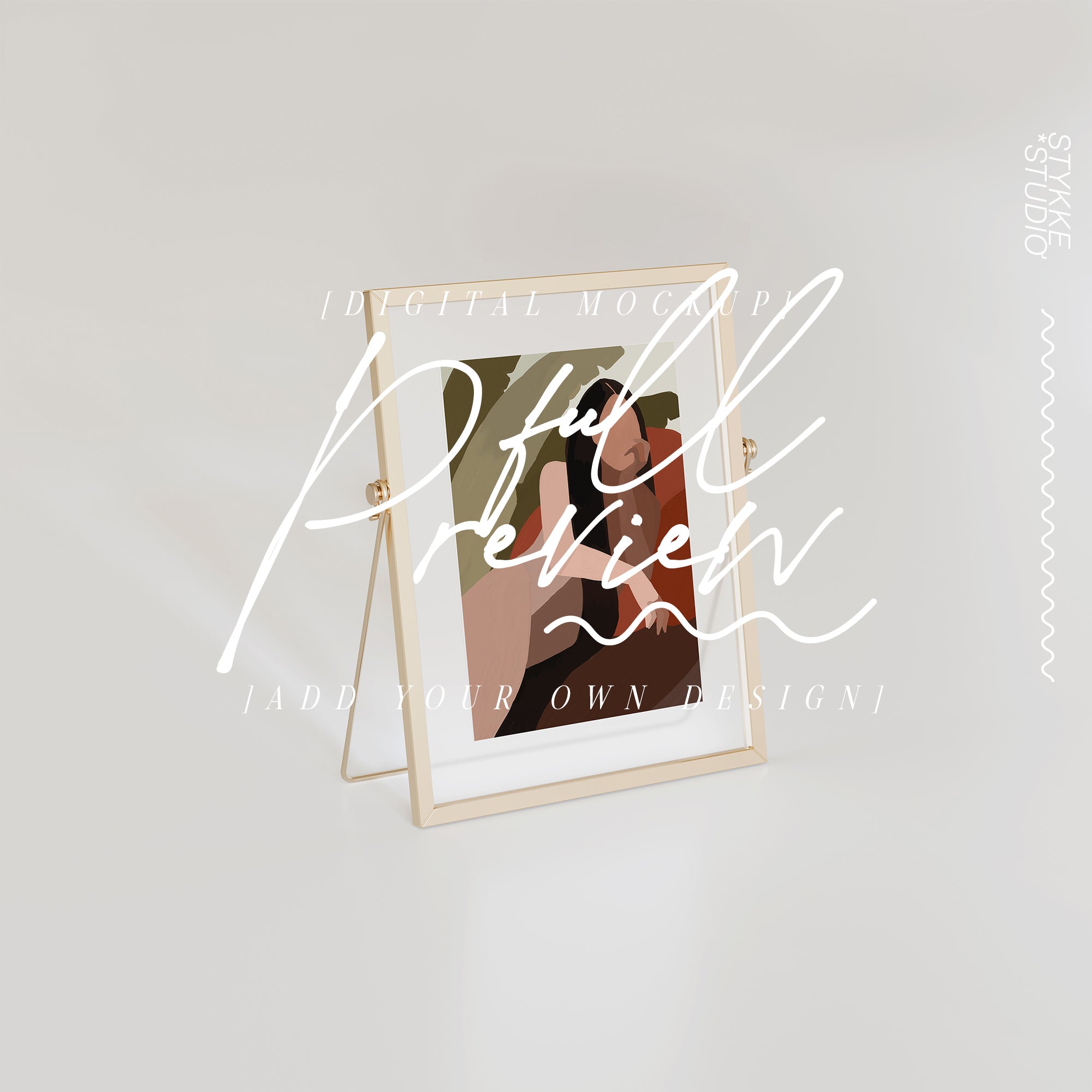 Framed Card Mockup | Gold & Glass Mockup 04