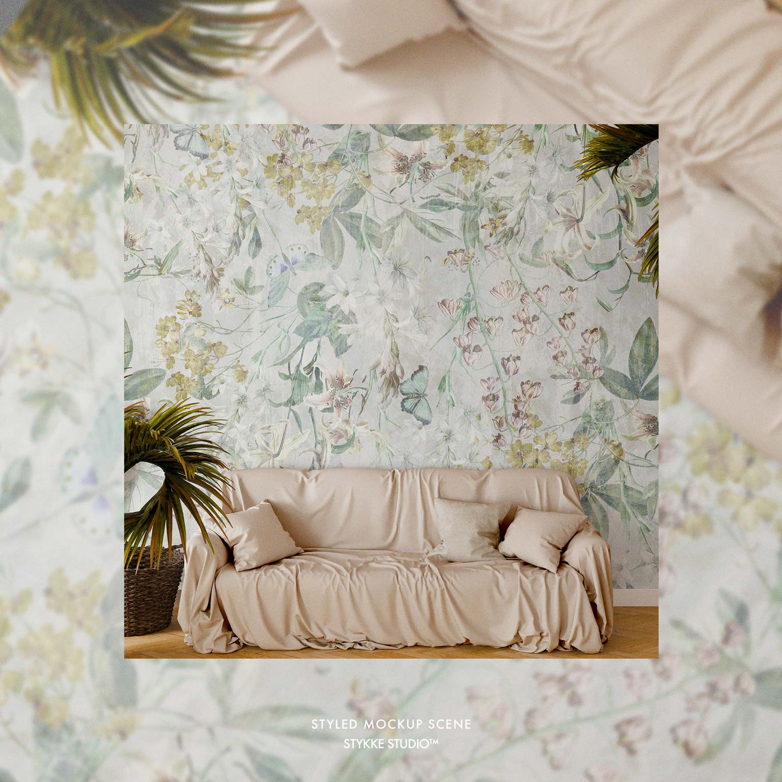Wallpaper Mockup | Tropical Linen 1