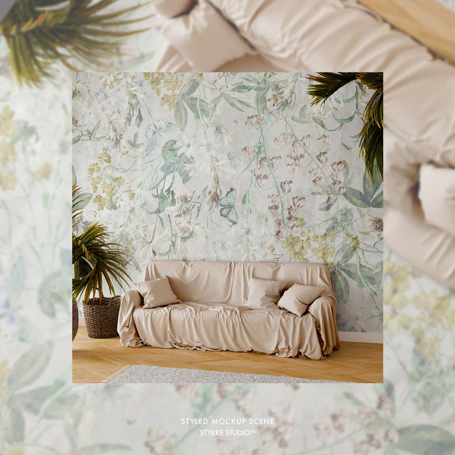 Wallpaper Mockup | Tropical Linen 2