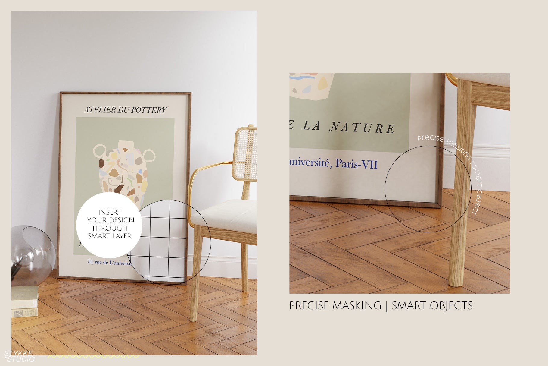 SOFT WHITE & CERAMIC | Frame Mockup Set - Stykke Studio