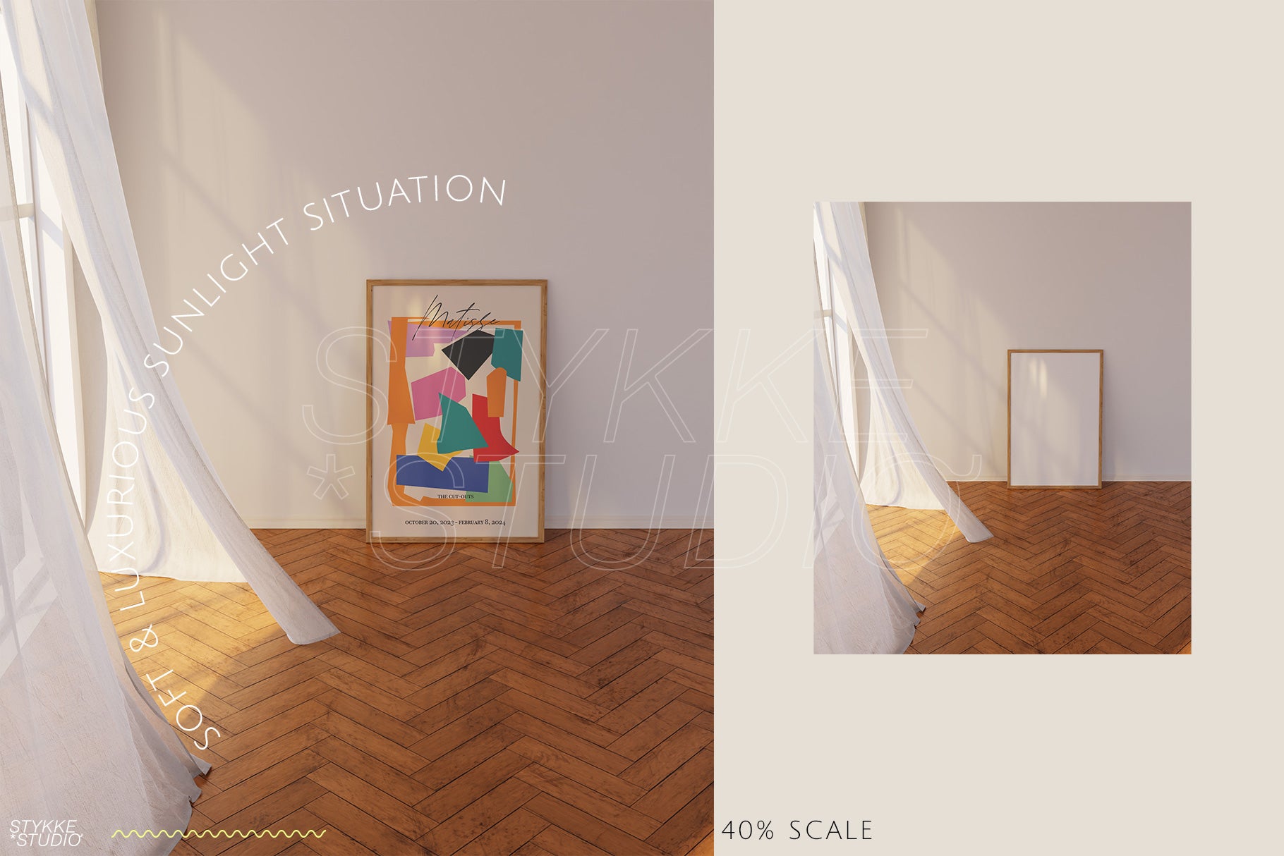 SUNLIGHT & CURTAIN | Livingroom Frame Mockups - Stykke Studio