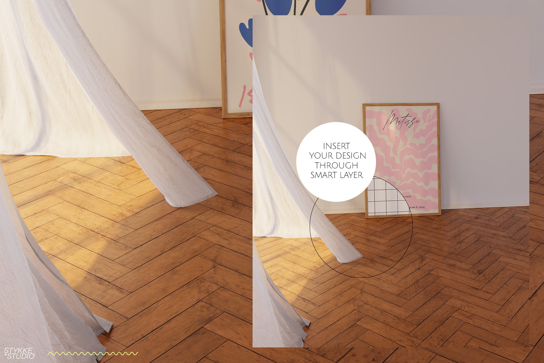 SUNLIGHT & CURTAIN | Livingroom Frame Mockups - Stykke Studio