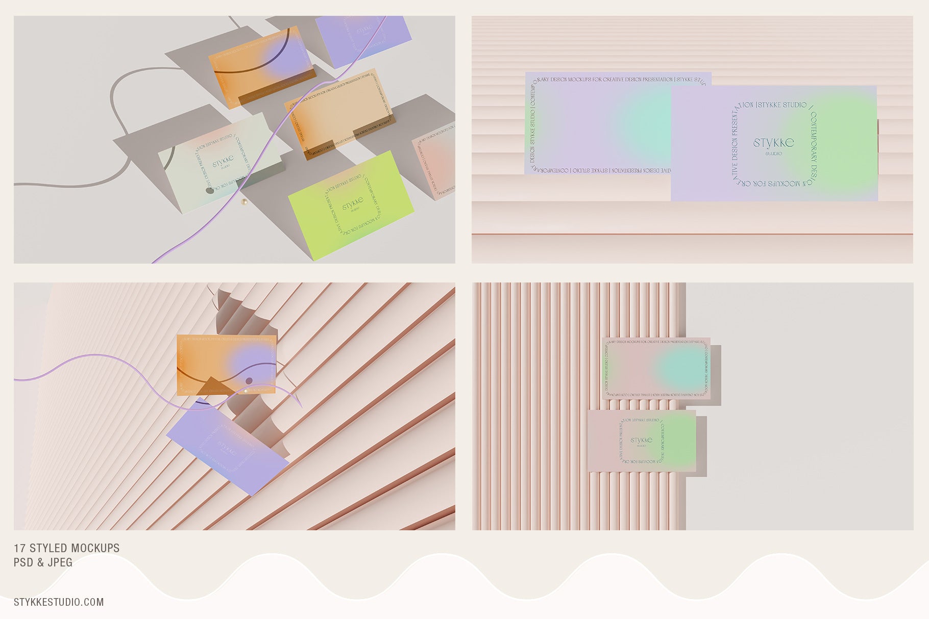 ABSTRA | Modern Mid-Century Card Mockup - Stykke Studio