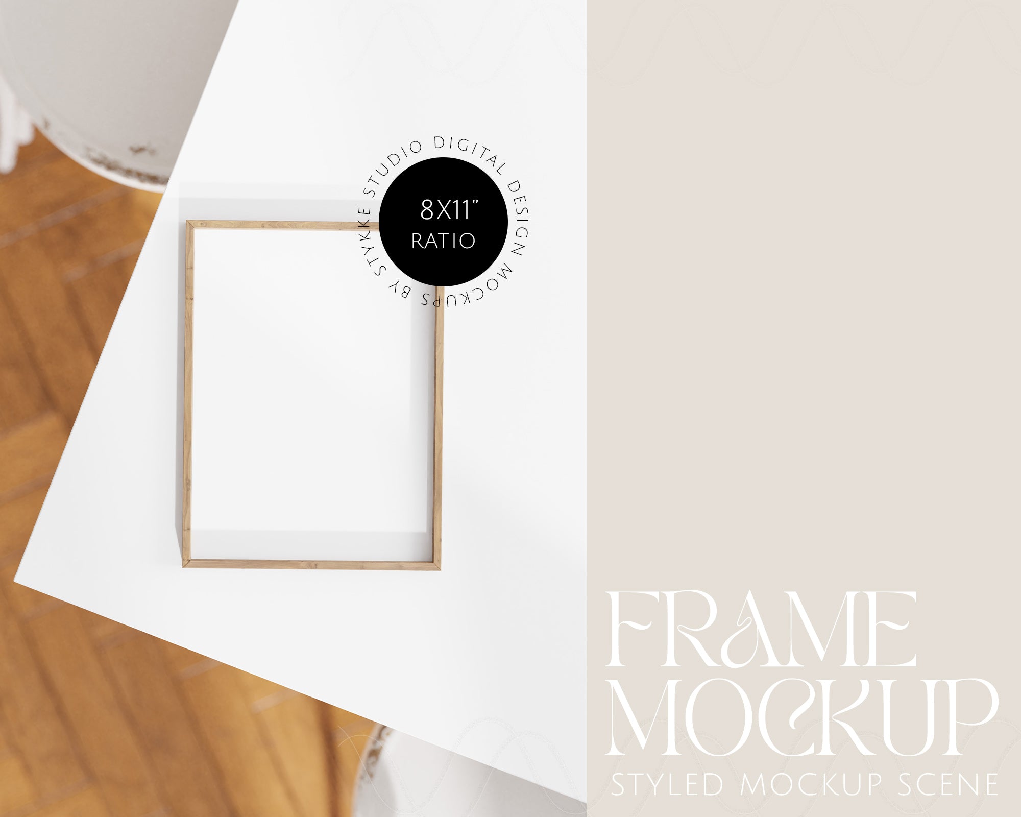 Wood White 09 | 1 Frame Single Mockup
