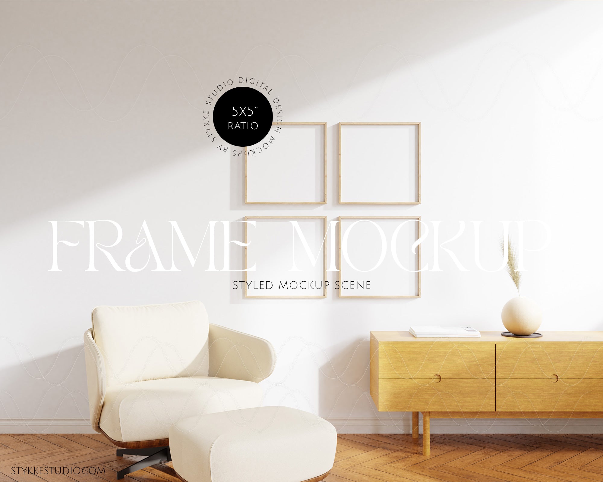 Wood White 05 | 4 Frame Single Mockup